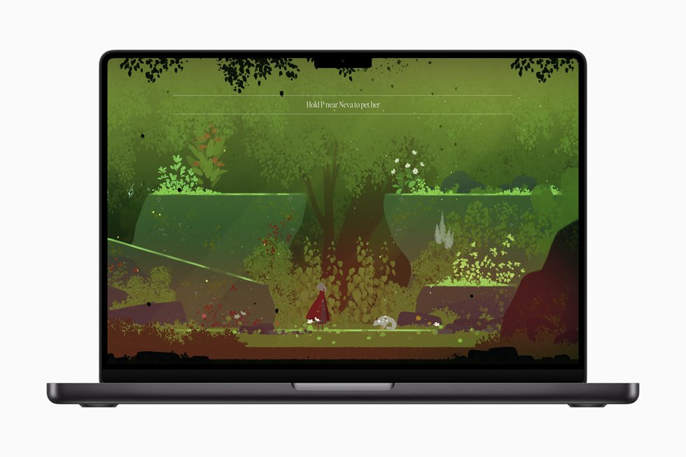 Neva được hiển thị trên MacBook Pro. 