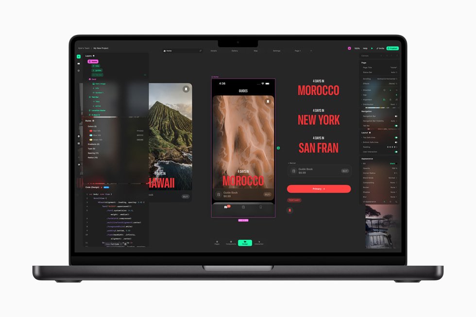 Play được hiển thị trên MacBook Pro. 